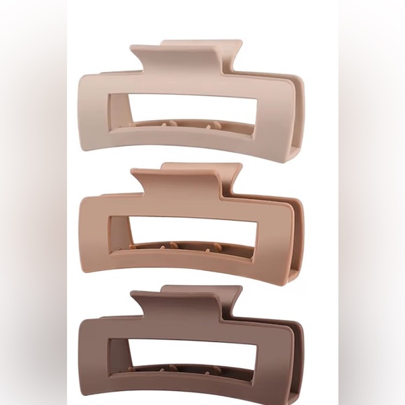 Accessories - Set of 3 Neutral Hair Claw Clips